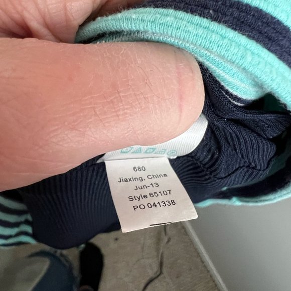 Lilly Pulitzer Briella Dress Aqua Navy Stripe size large - Picture 9 of 9